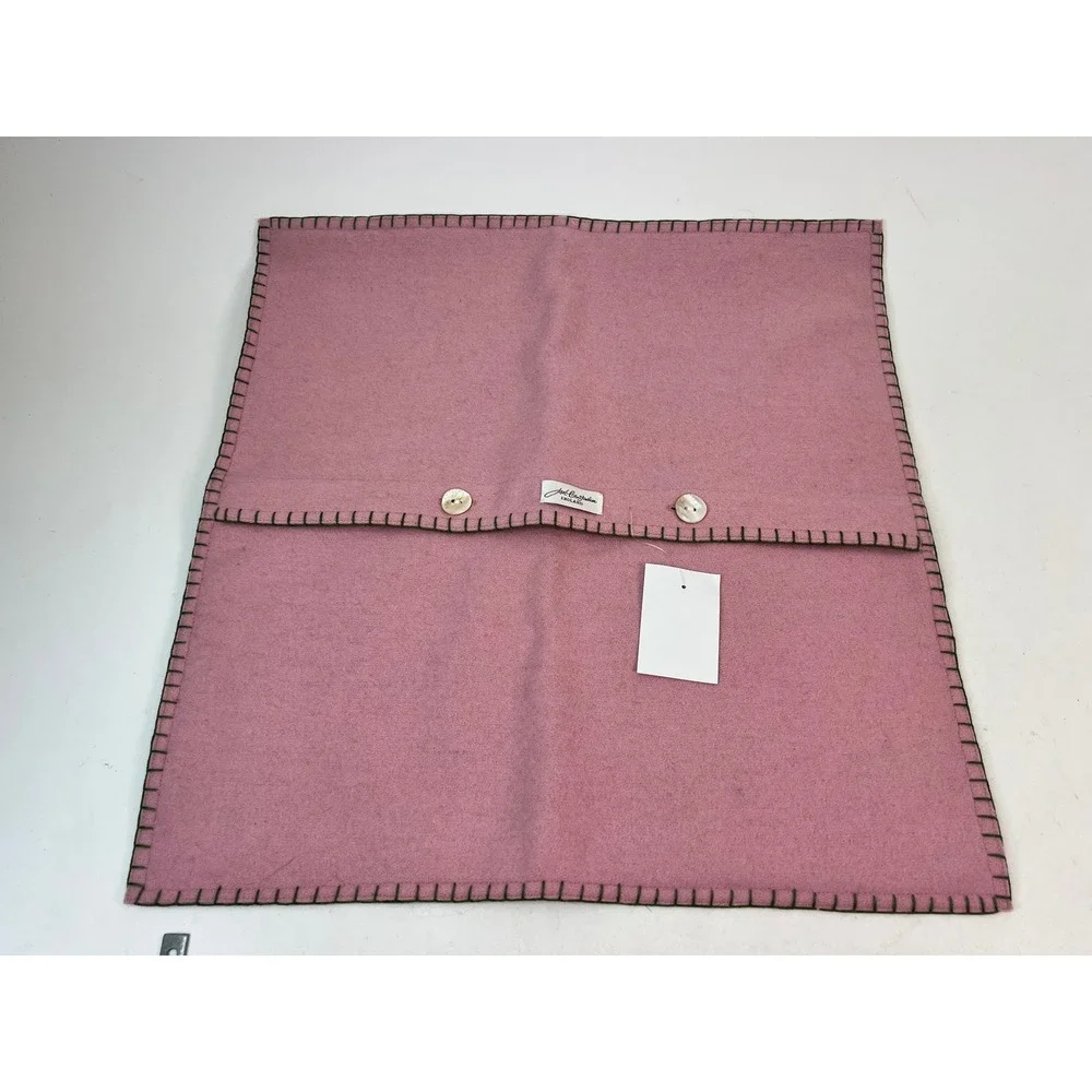 Jan Constantine England Parrot Embroidered Pink Felt‎ Pillow Cover Decor